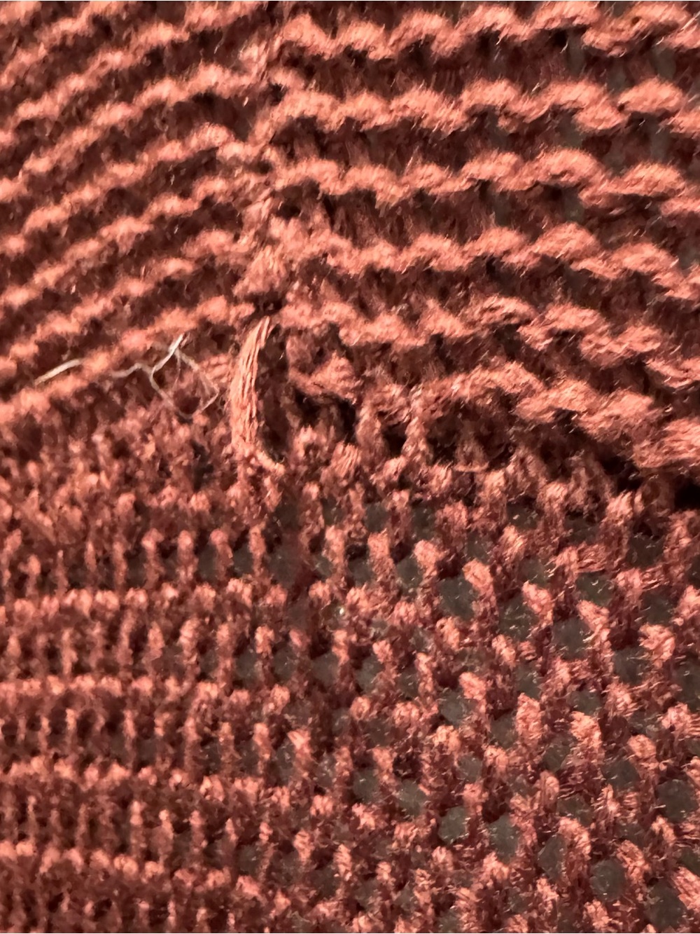 Umgee Ruffle-Front Open Cardigan Sweater - Rust Brown - Picture 7 of 8